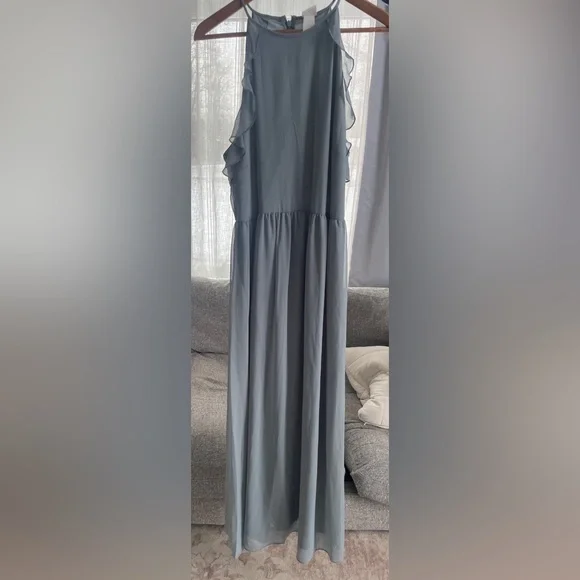 H&M Light Blue Ruffle Dress - Picture 1 of 5